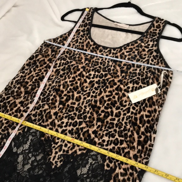 Gold Hawk Leopard Velvet & Lace Tank Top Tunic; Small - Picture 8 of 11